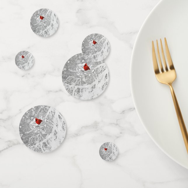 Cardinal in Winter Confetti (Group)