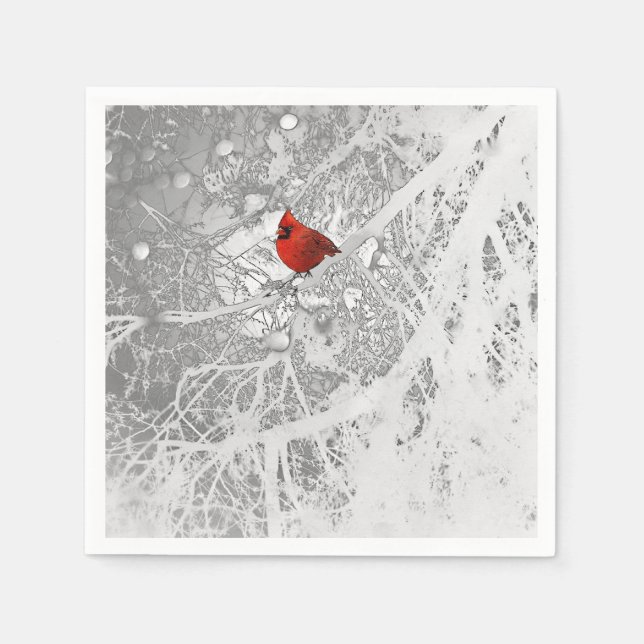Cardinal in Winter Napkin (Front)