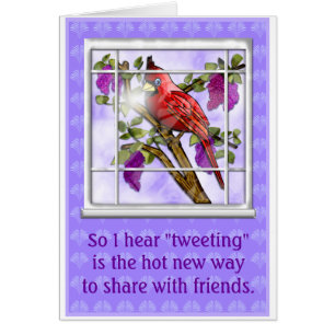 Cardinal & Lilacs (tweet card)