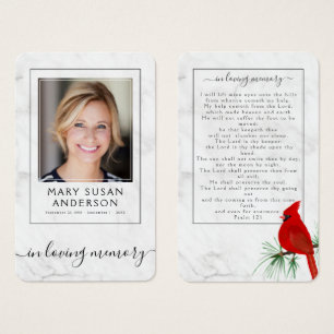 Cardinal Marble Funeral Memorial Photo Prayer Card