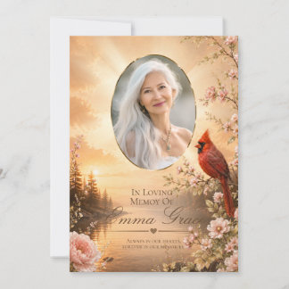 Cardinal Memorial Funeral Program for Her