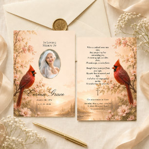 Cardinal Memorial Funeral Program for Her