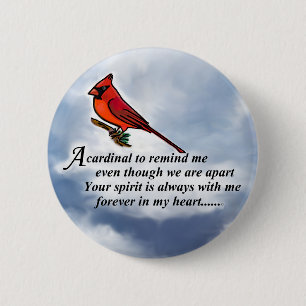 Cardinal Memorial Poem 6 Cm Round Badge