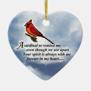 Cardinal Memorial Poem Ceramic Tree Decoration