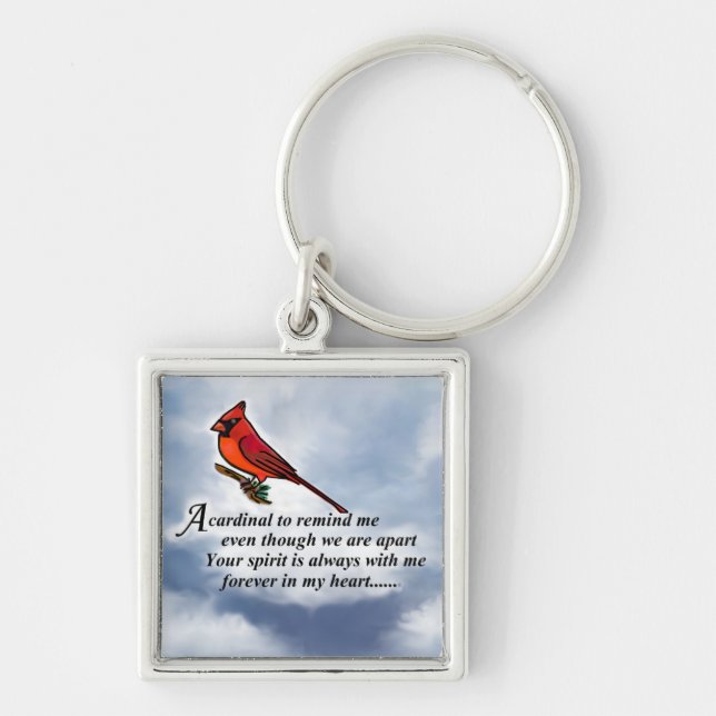 Cardinal Memorial Poem Key Ring (Front)