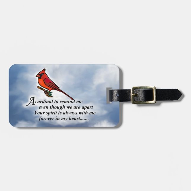 Cardinal Memorial Poem Luggage Tag (Front Horizontal)
