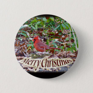 Cardinal Merry Christmas Items 6 Cm Round Badge