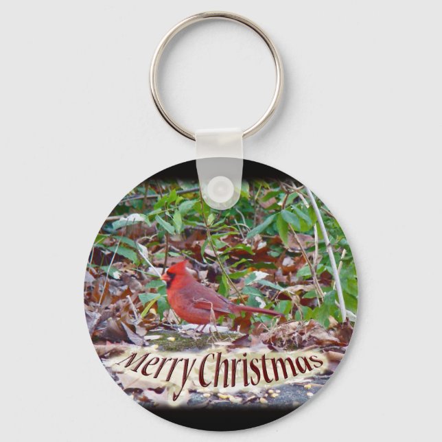 Cardinal Merry Christmas Items Key Ring (Front)
