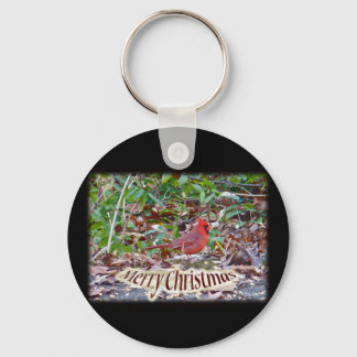 Cardinal Merry Christmas Items Key Ring