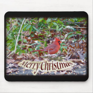 Cardinal Merry Christmas Items Mouse Pad
