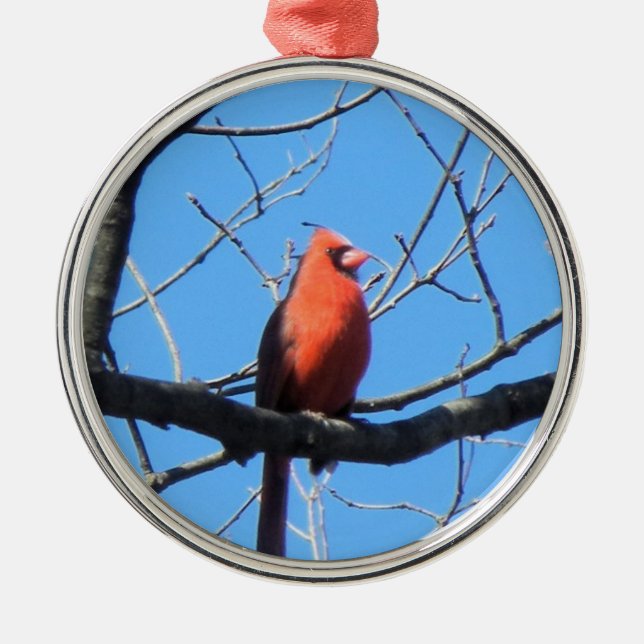 Cardinal Metal Tree Decoration (Front)