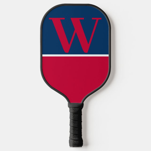 Cardinal & Navy College Monogram Pickleball Paddle (Front)