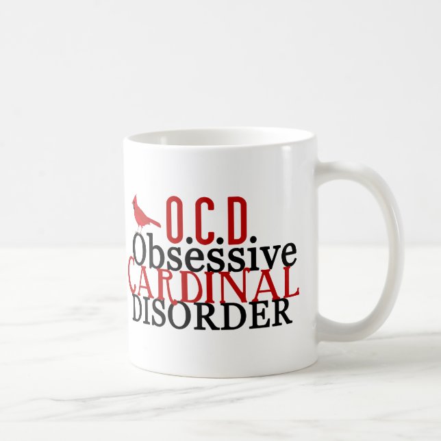 Cardinal Obsessed Funny Coffee Mug (Right)