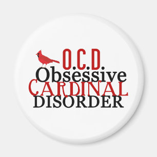 Cardinal Obsessed Funny Magnet