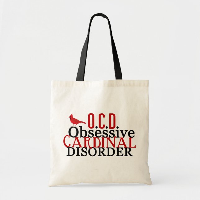 Cardinal Obsessed Funny Tote Bag (Front)