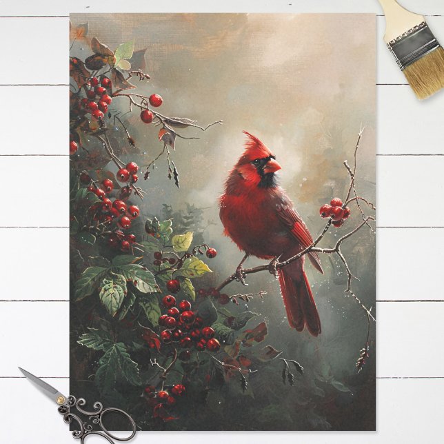 Cardinal Oil Painting Decoupage Tissue Paper (Creator Uploaded)