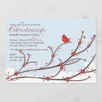 Cardinal on a Branch Religious Invitation