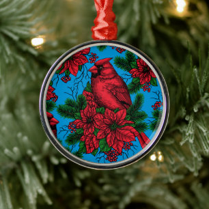Cardinal on a Christmas decoration