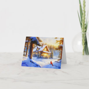 Cardinal on a Snowy Day Card
