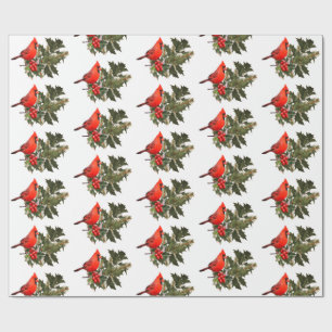 Cardinal on Holly 2 Wrapping Paper