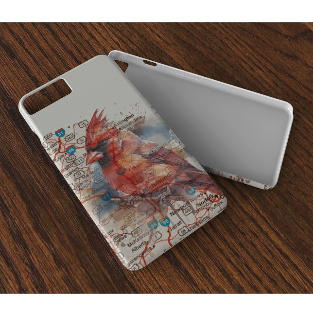 Cardinal on Virginia Road Map Case-Mate iPhone Case (Creator Uploaded)