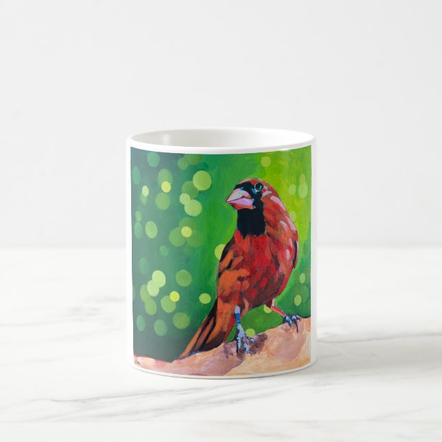 Cardinal Painting - Gift for Bird Lovers Coffee Mug (Center)