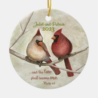 Cardinal Pair Christmas Ornament