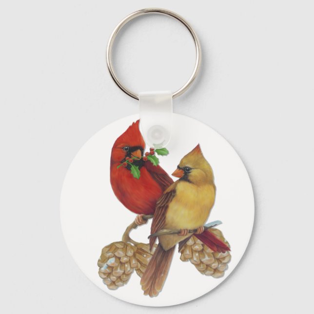 Cardinal Pair Key Ring (Front)