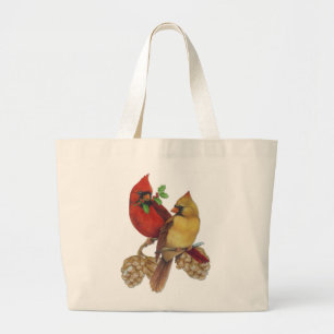 Cardinal Pair Large Tote Bag