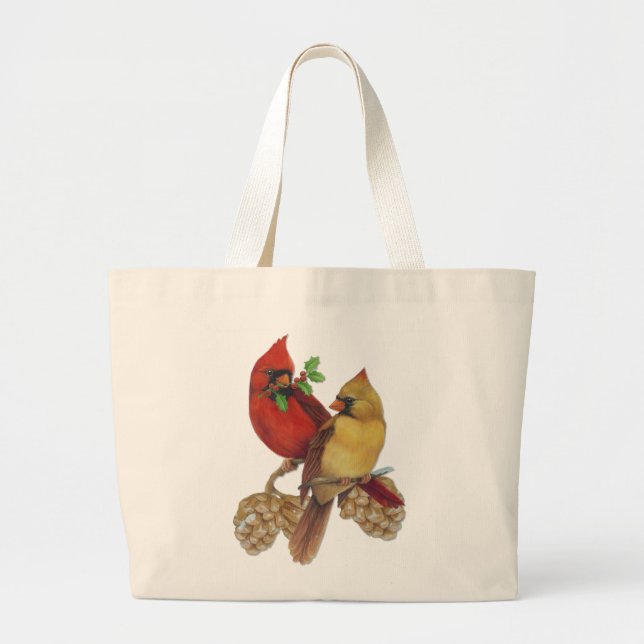 Cardinal Pair Large Tote Bag (Front)