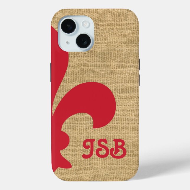 Cardinal Parisian Moods Fleur de Lys Monogram Case-Mate iPhone Case (Back)