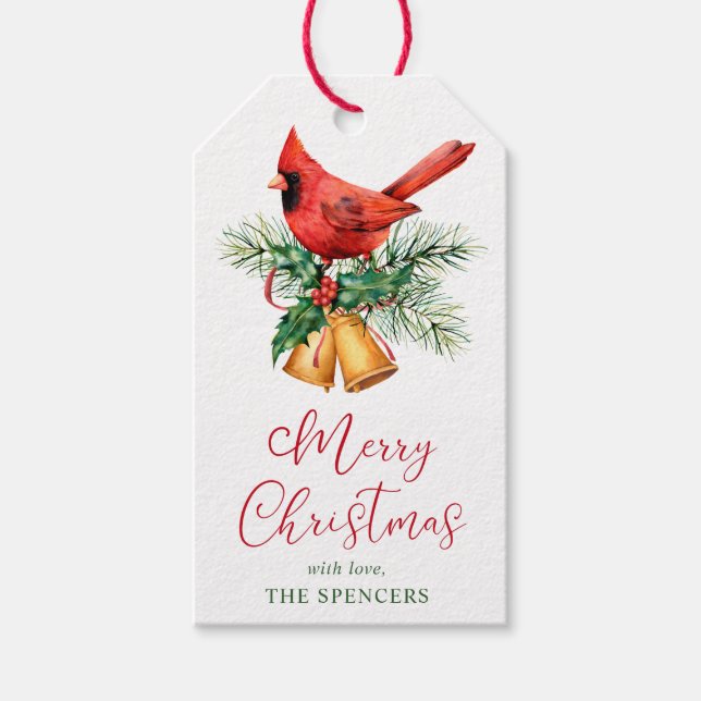 Cardinal Personalised Christmas Gift Tags (Front)