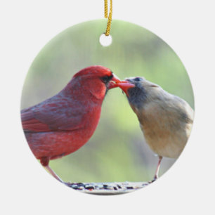 Cardinal photo ceramic tree decoration