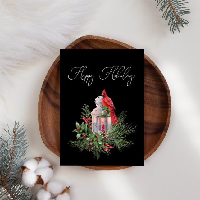 Cardinal Pine Holly Business Christmas Card (Creator Uploaded)