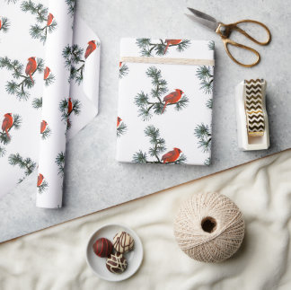 Cardinal Pine Wrapping Paper