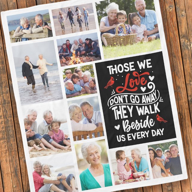 Cardinal Poem Photos Memorial Keepsake  Fleece Blanket (Creator Uploaded)