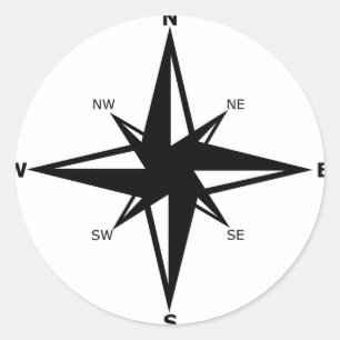 cardinal points classic round sticker