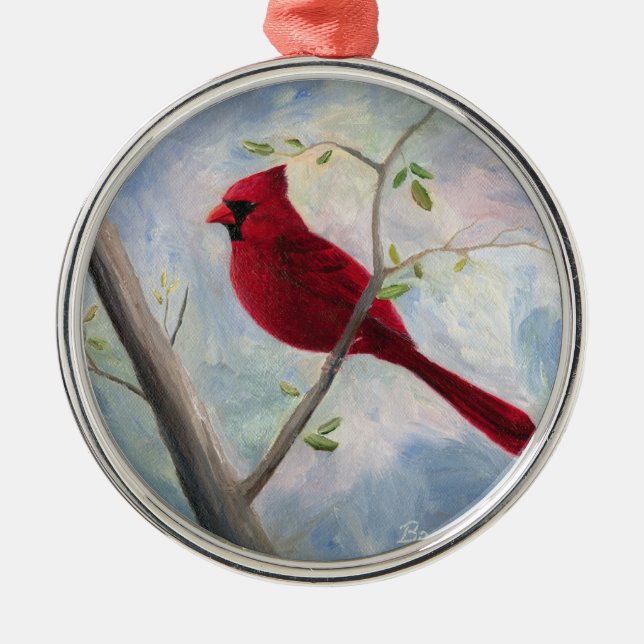 cardinal Premium Round Ornament (Front)