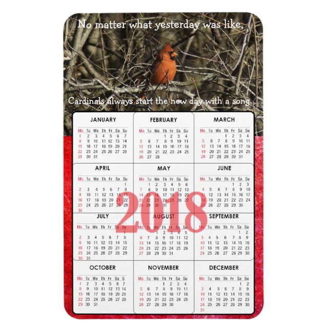 Cardinal Quote 2018 Calendar Magnet (Vertical)