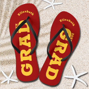 Cardinal Red and Gold Graduation Senior Class Thongs