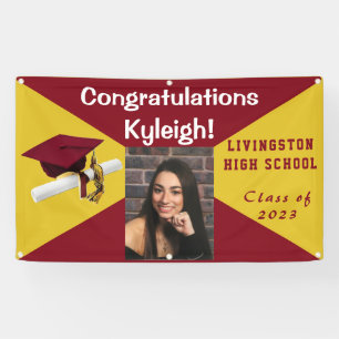 Cardinal Red and Yellow Vinyl Graduation Photo Banner