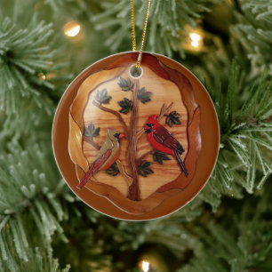 Cardinal Red Bird Memorial sympathy remembrance Ceramic Ornament