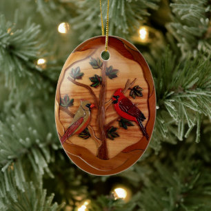 Cardinal Red Bird Memorial sympathy remembrance Ceramic Ornament