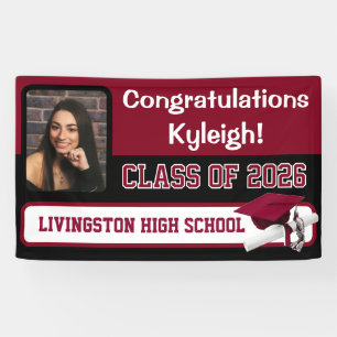 Cardinal Red & Black Graduation Banner
