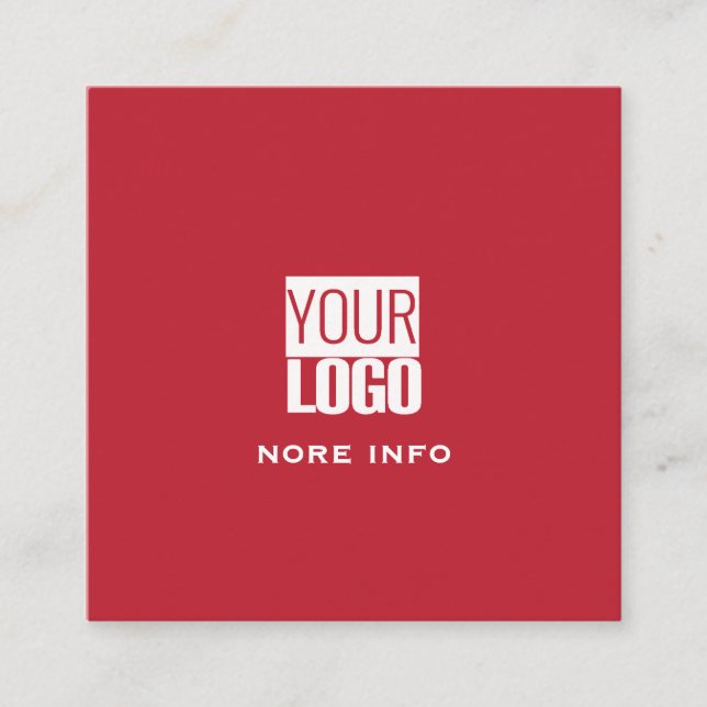 cardinal   red - custom logo  square business card (Front)