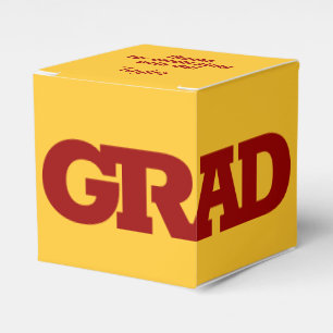 Cardinal Red Gold Graduation Party Favour Box