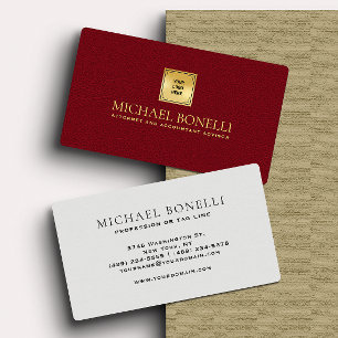 Cardinal Red Leather Business Logo Corporate Business Card