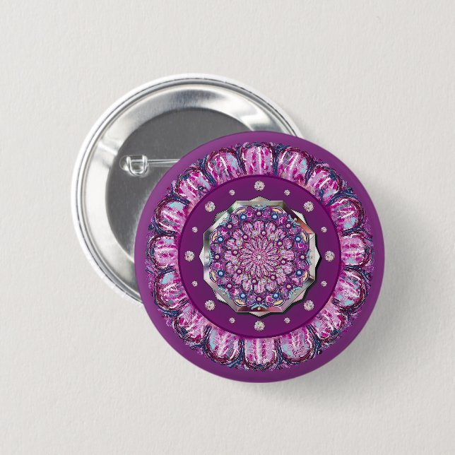 Cardinal Red Rosace 6 Cm Round Badge (Front & Back)