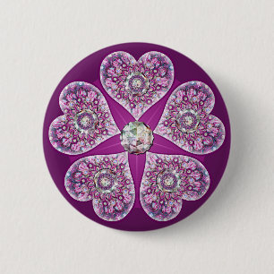 Cardinal Red Rosace 6 Cm Round Badge