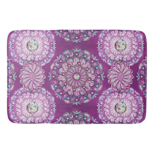 Cardinal red Rosace Bath Mat